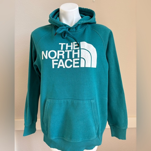 The North Face Tops - The North Face Hoodie Woman Medium Hooded Sweatshirt Logo Long Sleeve Teal Blue